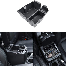 XBEEK Black Center Console Organizer Tray for Jeep Wrangler JL and 2020 Jeep Gladiator JT Accessories, Armrest Storage Box with Rubber Mats