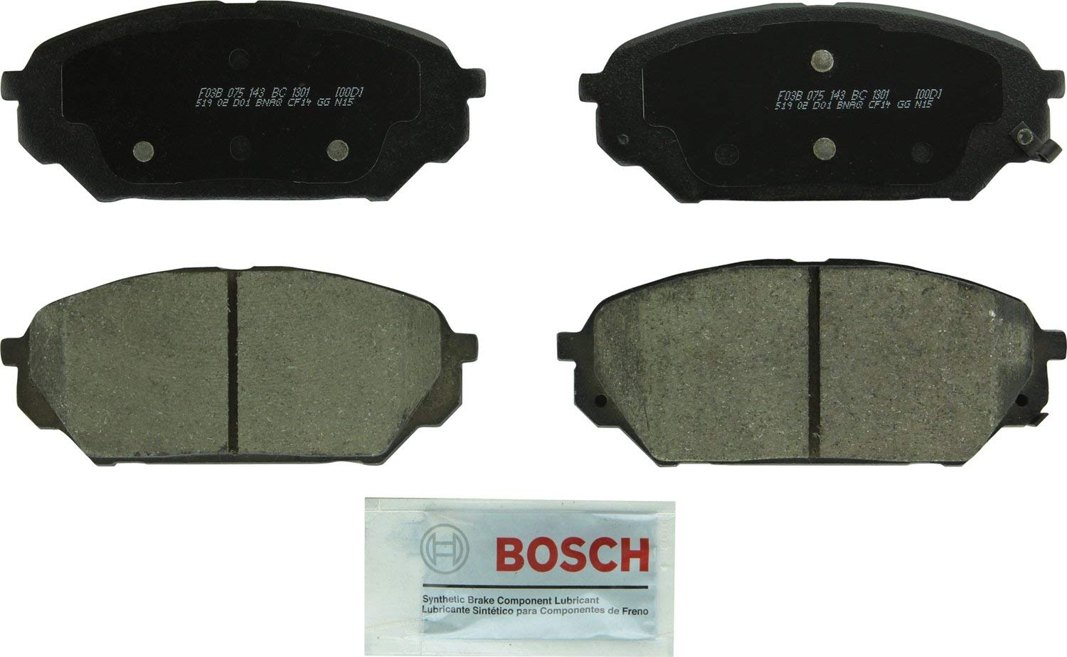 Bosch BC1301 QuietCast Premium Ceramic Disc Brake Pad Set For 2007-2012 Hyundai Veracruz; Front