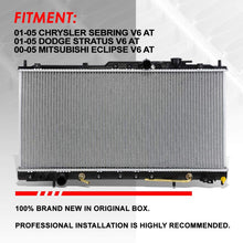 Replacement for 00-05 Eclipse/Stratus/Sebring V6 AT Lightweight OE Style Full Aluminum Core Radiator DPI 2410