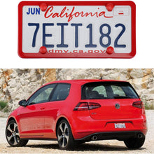 LivTee 4 Holes Stainless Steel License Plate Frames, 2 PCS Car Licence Plate Covers Slim Design with Bolts Washer Caps for US Vehicles, Red