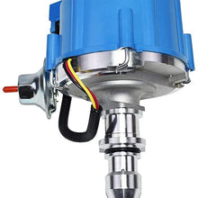 A-Team Performance HEI Complete Distributor Straight 6 Cylinder 240 and 300 65K Coil Compatible With Ford F100 F150 F250 E100 E150 One Wire Installation Blue Cap