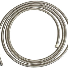 Lizudian 5 Feet Silver AN6 Nylon and Stainless Steel Braided Fuel Oil Gas Line Hose -6AN