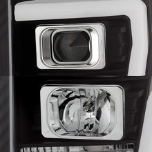 For 2011-2016 Ford F250 F350 F450 F550 Superduty LED Tube Black Projector Headlights Driver+Passenger Pair