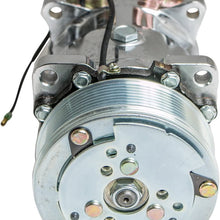 Top Street Performance HC5004C A/C Compressor with Silver Clutch (Chromed Serpentine-Belt Sanden 508 R134A Type)