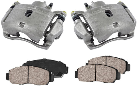 Callahan CCK11167 [2] FRONT Premium Loaded OE Caliper Assembly Set + Quiet Low Dust Ceramic Brake Pads