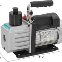 ARKSEN Single Stage 1/2HP Rotary Vane 5CFM Vacuum Pump R410a R134a Refrigerant, Black