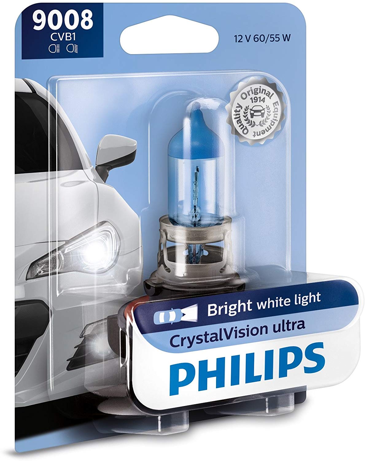 Philips 9008 CrystalVision Ultra Upgrade Bright White Headlight Bulb
