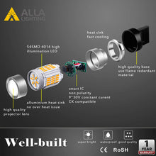 Alla Lighting 7443 LED Bulbs Super Bright T20 Wedge LED 7440 7443 Bulb 54-SMD High Power 4014 Chipsets LED W21W 7443 7440 Amber Yellow Turn Signal Blinker Light Lamp Bulbs Replacement (Set of 2)