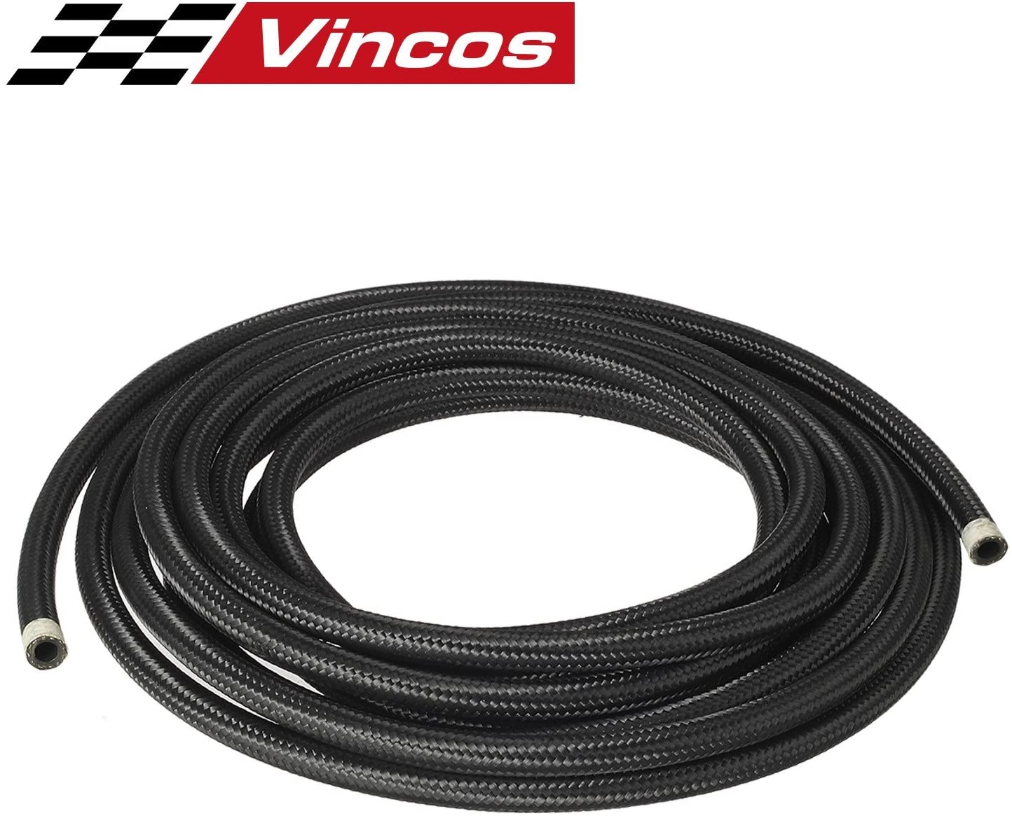 25 Ft 6AN AN-6 Nylon and Stainless Steel Braided Fuel Hose