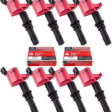 MAS Set of 8 Ignition Coils DG511 and Motorcraft SP515 SP546 Spark Plug Compatible with Ford Lincoln Mercury V8 V10 5.4l 6.8l 3L3E12A366CA 5C1584 C1541 FD-508 DG511 RED DG-511