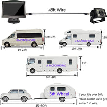 Wired Backup Camera System Kit,5’’ LCD Rear View Monitor with IP69 Waterproof,1080P Vehicle Back up Cam IR Night Vision Wide View Angle for RV Trailer,5th Wheels,Tractor,Trucks