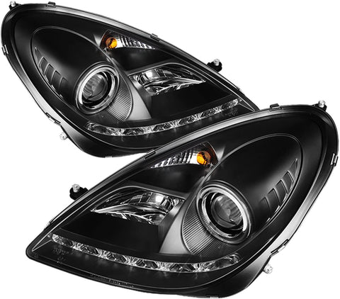 Spyder Auto PRO-YD-MBSLK05-HID-DRL-C Mercedes Benz R171 SLK Chrome HID Type DRL LED Projector Headlight