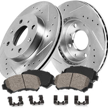 Callahan CDS02259 FRONT 255mm D/S 4 Lug [2] Rotors + Ceramic Brake Pads + Hardware [ fit Scion IQ Toyota Prius Yaris ]