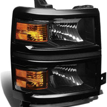 GM2503389 OE Style Black Housing Passenger/Right Side Headlight Lamp for Chevy Silverado 14-15