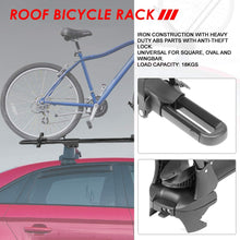 Universal Black Heavy Duty Iron Car Roof Top Wheel-On Bicycle Mount Bike Rack Bracket Bracket with Key + Lock