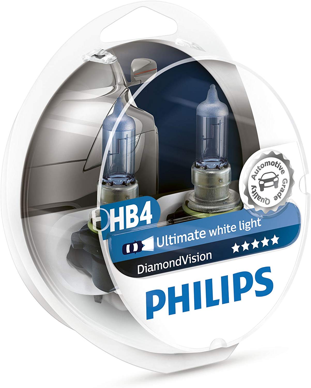 Philips Diamond Vision 5000K HB4 Car Headlight Bulbs (Twin Pack) 9006DVS2