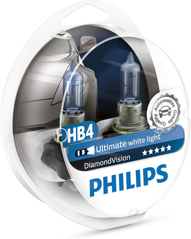 Philips Diamond Vision 5000K HB4 Car Headlight Bulbs (Twin Pack) 9006DVS2