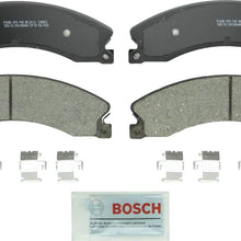 Bosch BC1411 QuietCast Premium Ceramic Disc Brake Pad Set For Select Chevrolet Express, Silverado, Suburban, HD; GMC Savana, Sierra, HD; Front & Rear
