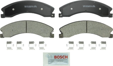 Bosch BC1411 QuietCast Premium Ceramic Disc Brake Pad Set For Select Chevrolet Express, Silverado, Suburban, HD; GMC Savana, Sierra, HD; Front & Rear