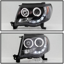 ACANII - For 2005-2011 Toyota Tacoma LED DRL Halo Ring Black Housing Projector Headlights Headlamps, Driver & Passenger
