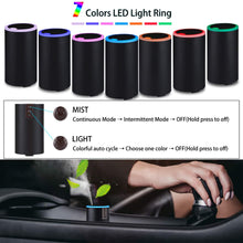 SIXKIWI Ultrasonic Car Essential Oil Diffuser Humidifier, USB Cool Mist Air Freshener 7 Colors Light Waterless Auto Shut-Off for Travel Truck Office(Black)