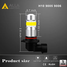 Alla Lighting H10 9145 LED Fog Light Bulb 3000K Amber Yellow 2800 Lumens Xtreme Super Bright CANBUS COB-72 SMD 9140 9045 9155 PY250D Replacement for Cars, Trucks