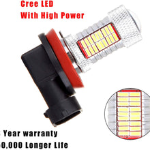 SCITOO White H11 LED Bulbs 81SMD LED Lights with Projector for Fog Light Plug and Play Style,4Pcs