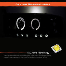 For 2002-2005 Dodge Ram 1500 | 2003-2005 Ram 2500 3500 Black Dual Halo Projector Headlights Pair Set