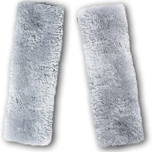 Zento Deals Soft Faux Sheepskin Seat Belt Shoulder Pad- Two Packs- A Must Have for All Car Owners for a More Comfortable Driving (Grey)