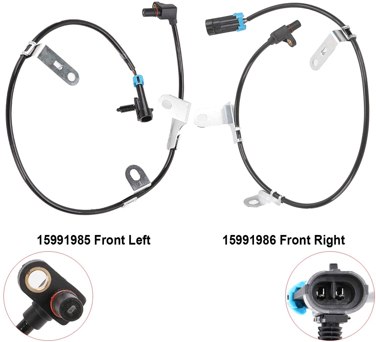 ABS Wheel Speed Sensor Front Left and Right 15991986 15991985 ALS1187 ALS1184 compatible with GMC Chevrolet K1500 Suburban K2500 Pickup K2500 Suburban K3500 Pickup GMC K1500 Suburban