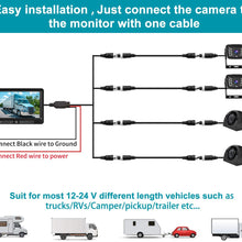 Backup Camera with 7‘’ Monitor for car/Trucks/Trailer/RVs/Camper/Van/Pickup Xroose 1080P Ip69k Waterproof Night Vision FY03