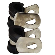 A-Team Performance 3/16-Inch Stainless Steel Line Clamp with Removable Neoprene Rubber Cushion — Brake Fuel Oil Lines Ignition Wires Battery Cables Protection — Cable Metal Clamp Tube Holder 10 Pack
