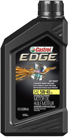 Castrol 06249 EDGE 5W-40 Advanced Full Synthetic Motor Oil, 1 Quart, 6 Pack