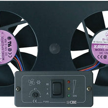 CBE Tornado Double Fan Set for Camping Fridges (Absorption Refrigerator) with Controls + Thermal Compound (1g)