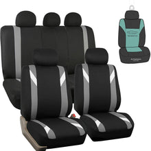 FH Group FB033102 Premium Modernistic Seat Covers Gray/Black with Gift - Fit Most Car, Truck, SUV, or Van