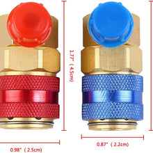 Ridgeyard R134A Adapter Fittings Quick Coupler High Low AC Condition Manifold Gauge Hose Conversion kit, 1/4" SAE HVAC