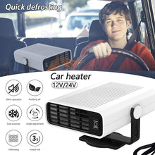 Car Fan Heater, 12V / 24V 120W Fan Heater Auto Heater Portable Defroster Demister Auto Air Purification (Black,24V)