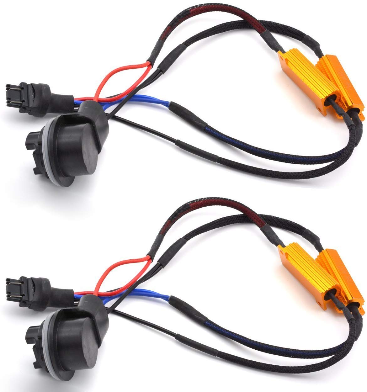 FOORDAY 50W 8ohm 3157 Double Resistors Led Load Resistors Connector for Turn Signal Bulb & DRL LED Canbus Decoder (2 Pcs)