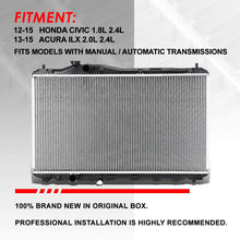 Replacement for 12-15 Honda Civic/Acura ILX MT/AT OE Style Full Aluminum Core Radiator DPI 13221