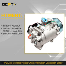 OCPTY Air Conditioner Compressor Compatible for Acura ILX CO 4920AC