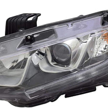 HEADLIGHTSDEPOT Headlight Halogen Left Driver CAPA Compatible with 2016-2020 Honda Civic Sedan Coupe Hatchback Models