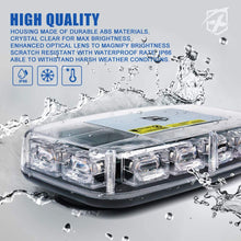 [Upgraded] Xprite 12" Roof Top Mini Strobe Light Bar Magnetic Mount Emergency Safety Warning Caution Flashing Beacon Lights for Construction Vehicles Snow Plow Trucks Postal Cars (White Amber)