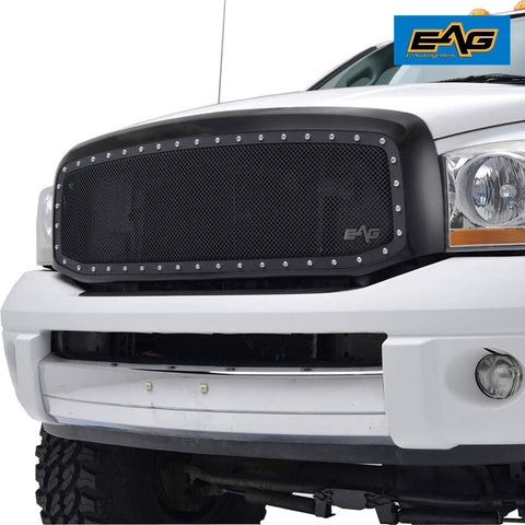 EAG Rivet Stainless Steel Wire Mesh Replacement Fit for 06-08 Dodge Ram 1500/06-09 Dodge Ram 2500/3500 Grille