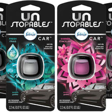 Febreze Car Unstopables Air Freshener Vent Clips, 2 Fresh and Shimmer Scent, 4 Count