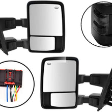Ezzy Lift Towing Mirrors for Ford F250 F350 F450 F550 Power Heated with Signal Black Set