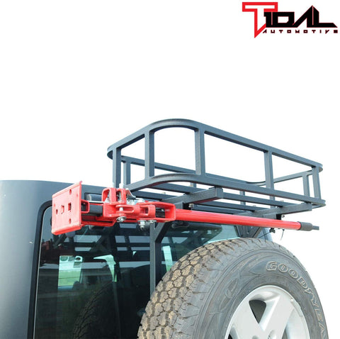 Tidal Black Steel Cargo Basket Fit for 87-18 Wrangler YJ TJ JK