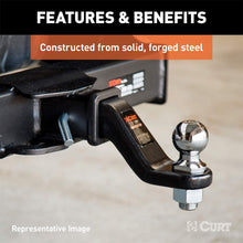 CURT 45459 Commercial Duty Forged Trailer Hitch Ball Mount, 2-1/2-Inch Receiver, 20,000 lbs, 1-1/4-Inch Hole, 6-Inch Drop, 4-1/2-Inch Rise
