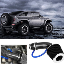 Qiilu 76mm 3 Inch Universal Car Cold Air Intake Filter Aluminum Induction Hose Pipe Kit (Black)