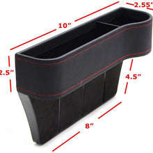 iJDMTOY (1) Black Leather Console Side Pocket Organizer, Car Seat Catcher w/Cup Holder Compatible With Drinks, Key, Wallet, Phone, Sunglasses, etc