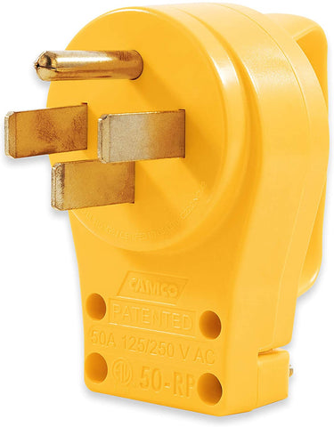 Camco PowerGrip Replacement Plug- Transform Your RV Plug Into a Safe and Durable PoweGrip Cord 50 AMP (55255)